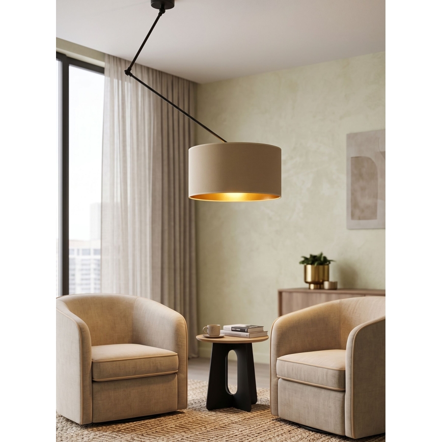 LED ρυθμιζόμενος πολυέλαιος σε ράβδο GORTA 1xE27/60W/230V μπεζ/χρυσό