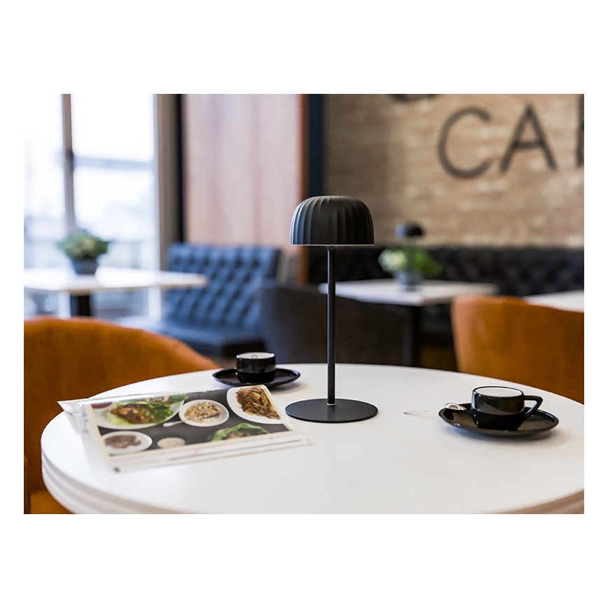 LED Ρυθμιζόμενο εξωτερικό επαναφορτιζόμενο επιτραπέζιο φωτιστικό VIVIEN LED/3W/5V 2700K 1600 mAh IP54 μαύρο