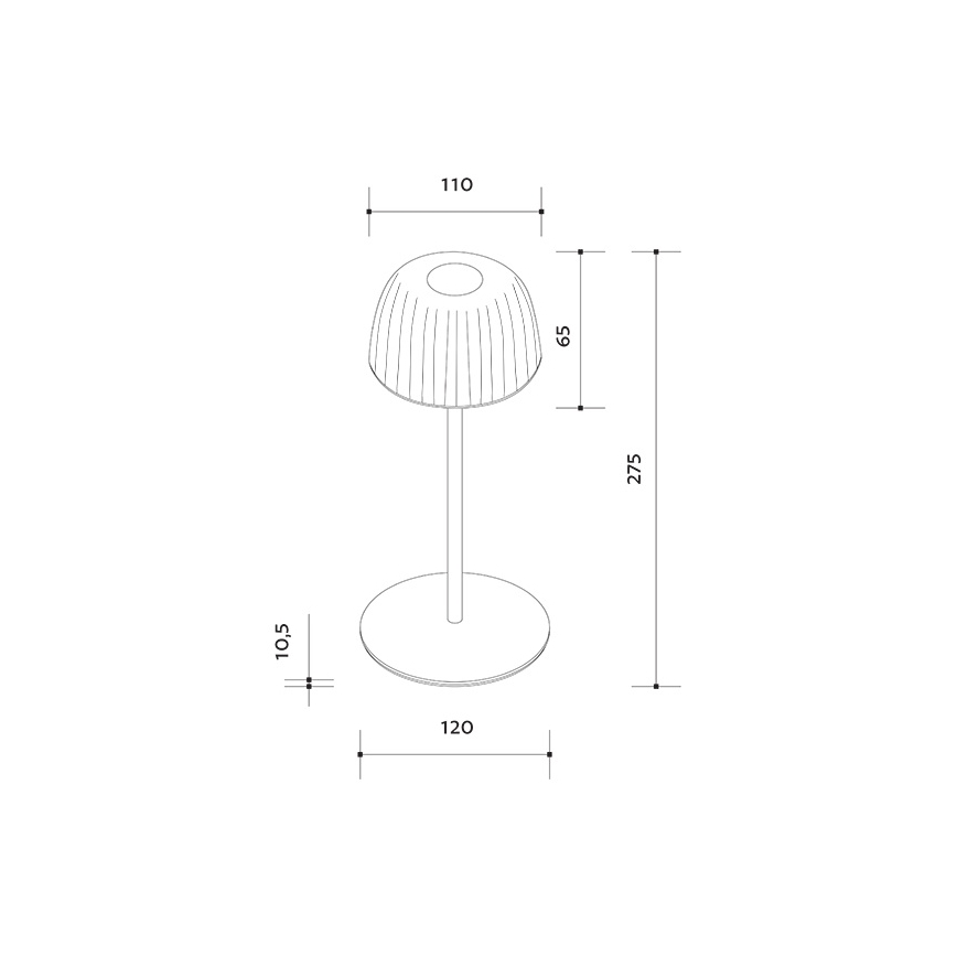 LED Ρυθμιζόμενο εξωτερικό επαναφορτιζόμενο επιτραπέζιο φωτιστικό VIVIEN LED/3W/5V 2700K 1600 mAh IP54 μαύρο