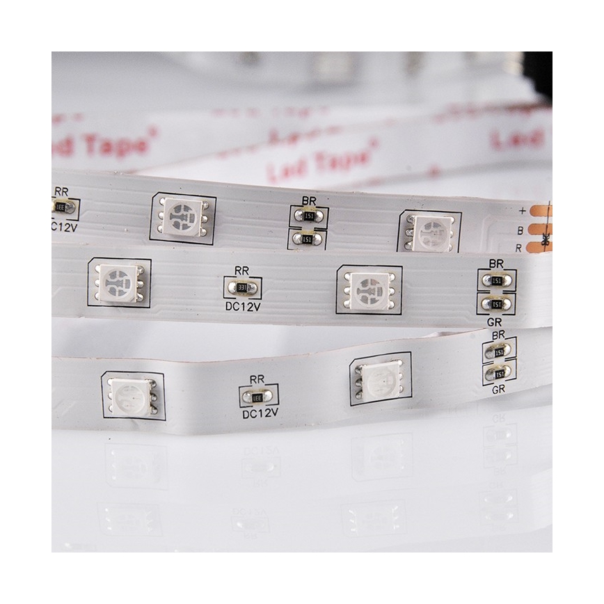 LED RGB Ρυθμιζόμενη λωρίδα 5μ LED/18W/12V IP20 + Τηλεχειριστήριο