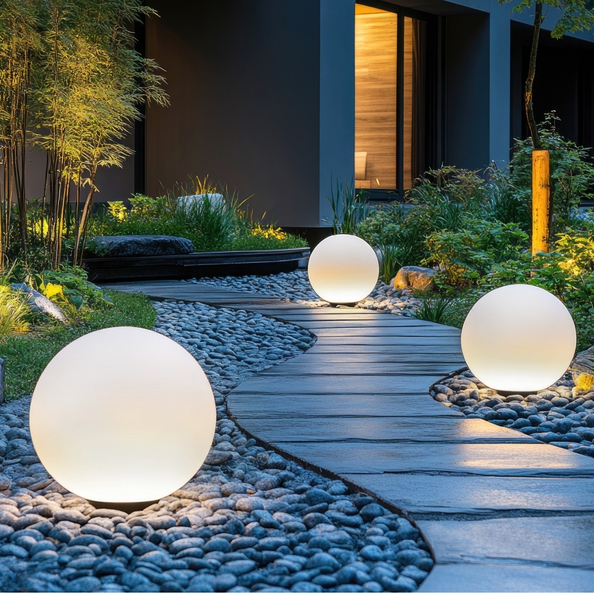 LED RGB Ρυθμιζόμενος ηλιακός φωτισμός GARDEN BALL LED/5W/3,7V 3000K IP54 2200 mAh διάμ. 30 εκ. + τηλεχειριστήριο