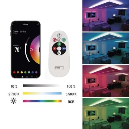 LED RGB+CCT Dimmable ταινία GOSMART LED/11W/230V 2 m 2700-6500K IP44 Wi-Fi + τηλεχειριστήριο