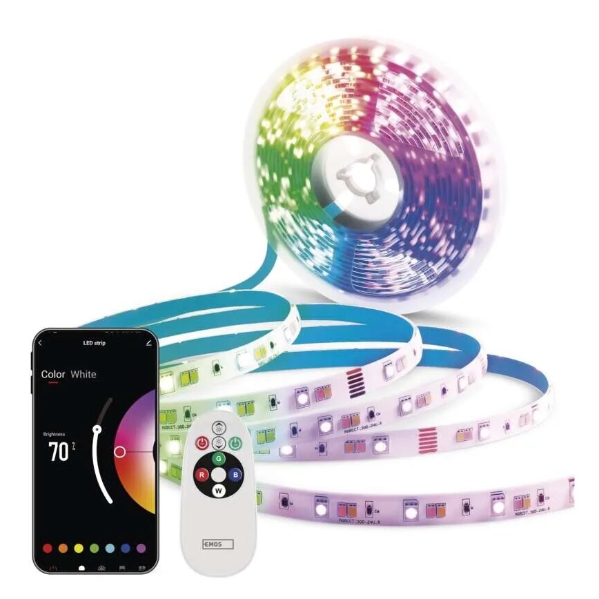 LED RGB+CCT Dimmable ταινία GOSMART LED/21W/230V 5 m 2700-6500K IP44 Wi-Fi + τηλεχειριστήριο