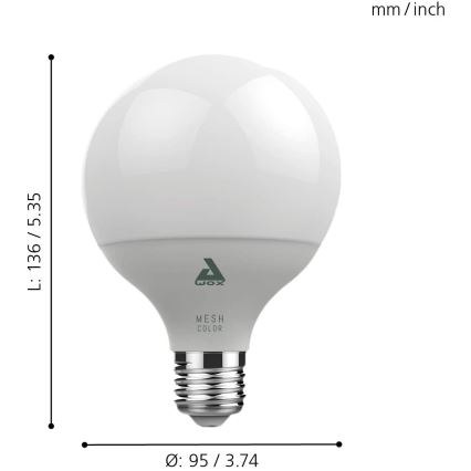 LED RGB Ρυθμιζόμενη Λάμπα CONNECT E27/13W 2700 - 6500K - Eglo