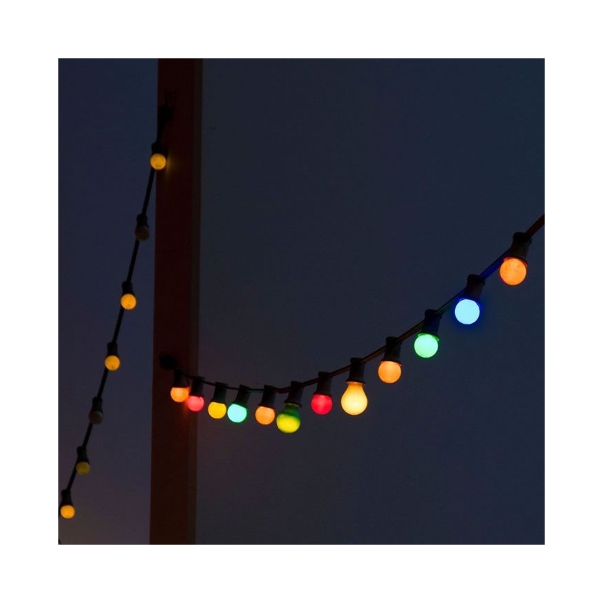 LED RGB Λαμπάκια εξωτερικού χώρου STRING 13 m 15xLED/0,5W/230V IP44 + τηλεχειριστήριο