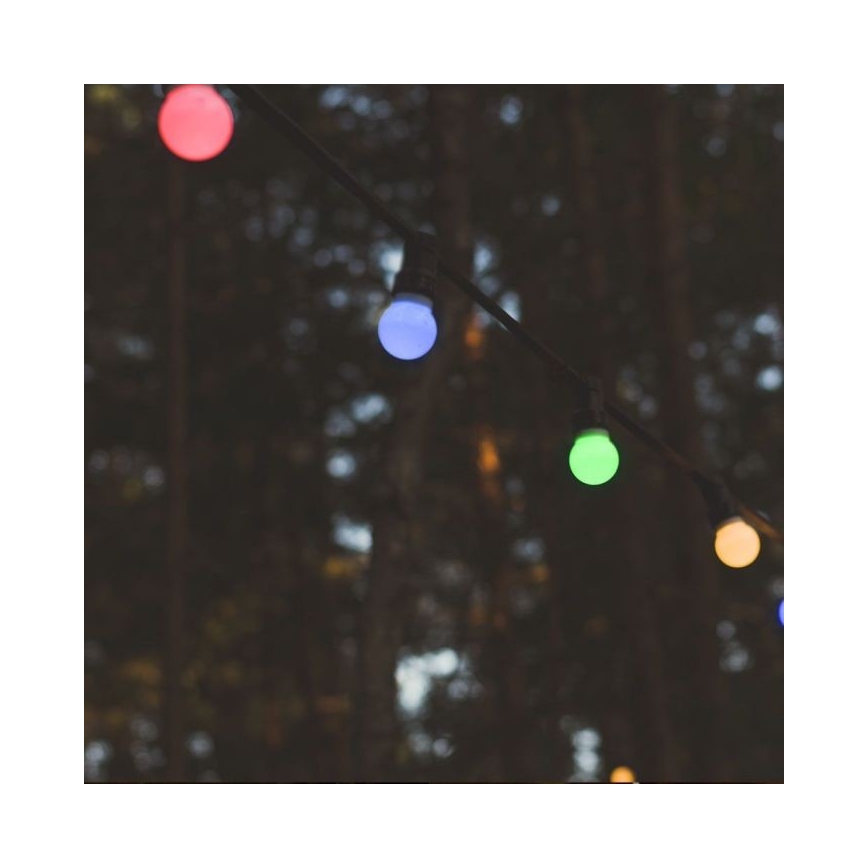 LED RGB Λαμπάκια εξωτερικού χώρου STRING 13 m 15xLED/0,5W/230V IP44 + τηλεχειριστήριο