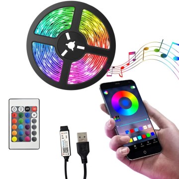LED RGB Dimmable ταινία LED/6W/5V USB 2 m + τηλεχειριστήριο