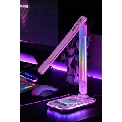 LED RGB Dimmable επαναφορτιζόμενο επιτραπέζιο φωτιστικό αφής με ασύρματη φόρτιση LED/7,5W/5V 2700-5300K λευκό