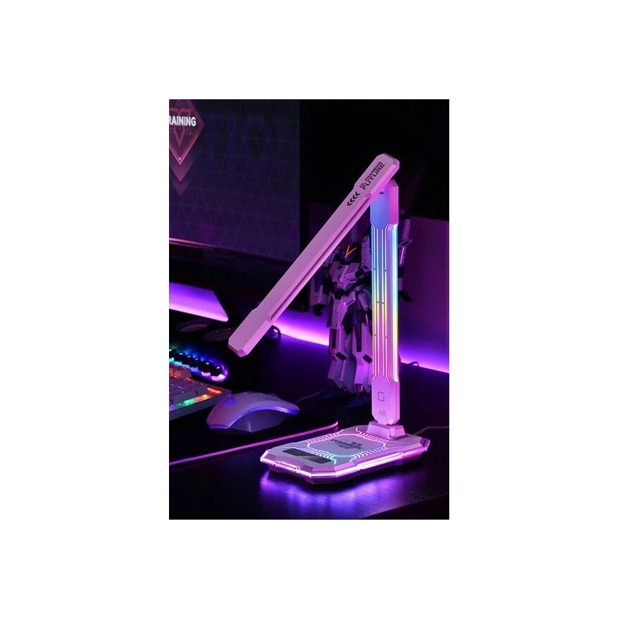 LED RGB Dimmable επαναφορτιζόμενο επιτραπέζιο φωτιστικό αφής με ασύρματη φόρτιση LED/7,5W/5V 2700-5300K λευκό