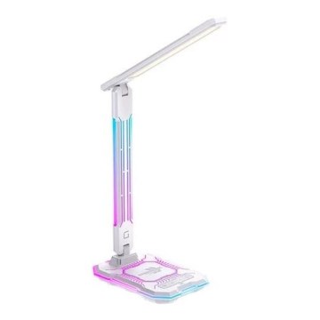 LED RGB Dimmable επαναφορτιζόμενο επιτραπέζιο φωτιστικό αφής με ασύρματη φόρτιση LED/7,5W/5V 2700-5300K λευκό
