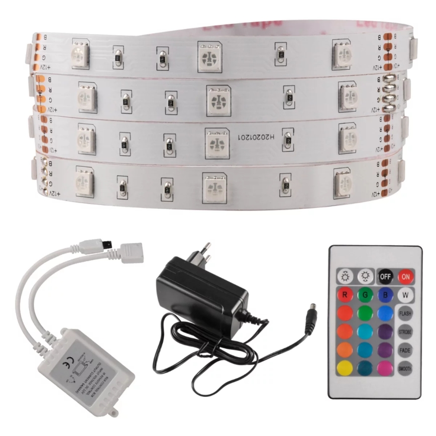 LED RGB Dimmable ταινία 5m LED/18W/12V IP20 + RC