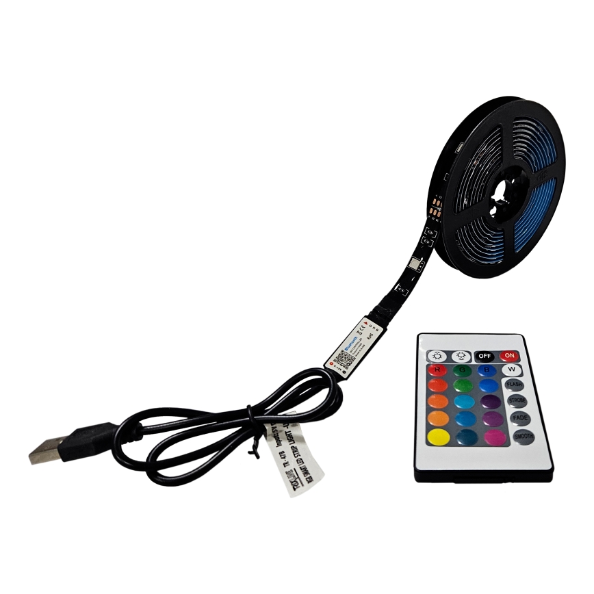 LED RGB Dimmable ταινία LED/6W/5V USB 2 m + τηλεχειριστήριο