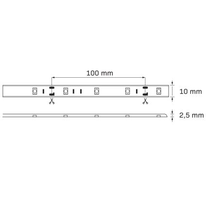 LED RGB Dimmable ταινία εξωτερικού χώρου 5m LED/14W/12V IP65 + RC