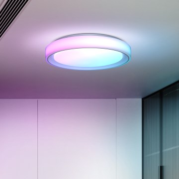 LED RGB dimmable φωτιστικό οροφής FLOCO LED/30W/230V 3000-6500K + RGB/6W διάμετρος 40cm + τηλεχειριστήριο