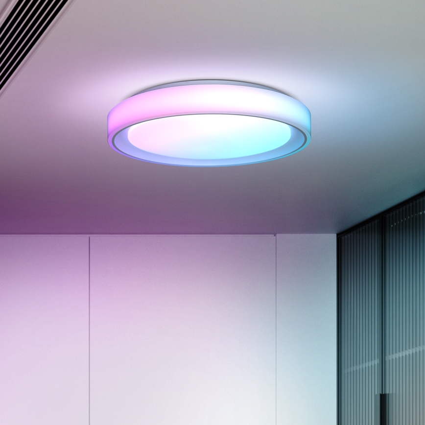 LED RGB dimmable φωτιστικό οροφής FLOCO LED/30W/230V 3000-6500K + RGB/6W διάμετρος 40cm + τηλεχειριστήριο
