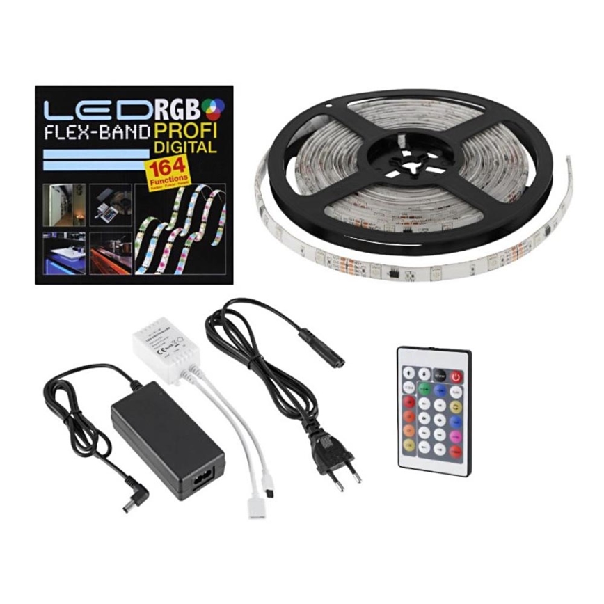 LED RGB Dimmable φωτοταινία FLEX-BAND 5m LED/24W/230V IP65 + τηλεχειριστήριο