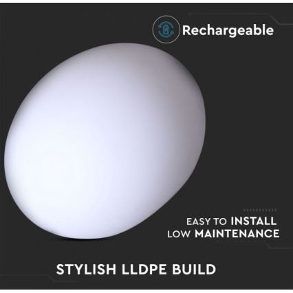 LED RGB Dimming Εξωτερικού χώρου φωτιστικό LED/1W/5V 1000 mAh 20cm IP67 + τηλεχειριστήριο