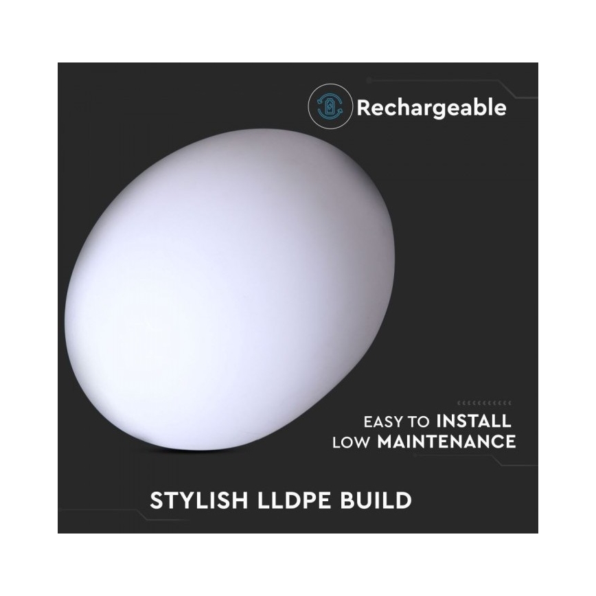 LED RGB Dimming Εξωτερικού χώρου φωτιστικό LED/1W/5V 1000 mAh 20cm IP67 + τηλεχειριστήριο