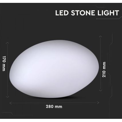 LED RGB Dimming Εξωτερικού χώρου φωτιστικό LED/1W/5V 28cm IP67 1000 mAh + τηλεχειριστήριο