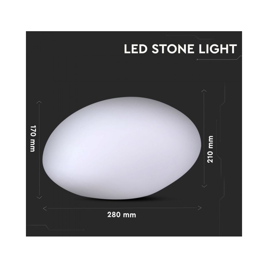 LED RGB Dimming Εξωτερικού χώρου φωτιστικό LED/1W/5V 28cm IP67 1000 mAh + τηλεχειριστήριο