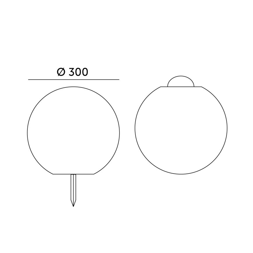 LED RGB Dimming ηλιακό φωτιστικό GARDEN BALL LED/5W/3,7V 3000K IP54 διάμετρος 30 cm + τηλεχειριστήριο