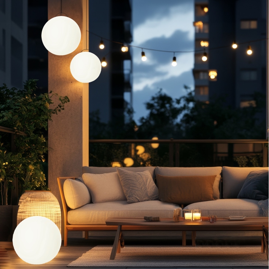 LED RGB Dimming ηλιακό φωτιστικό GARDEN BALL LED/5W/3,7V 3000K IP54 διάμετρος 40 cm + τηλεχειριστήριο