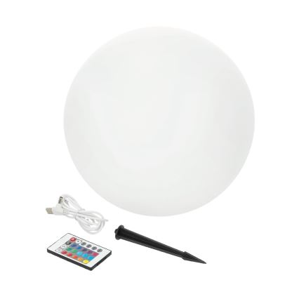 LED RGB Dimming ηλιακό φωτιστικό GARDEN BALL LED/5W/3,7V 3000K IP54 διάμετρος 40 cm + τηλεχειριστήριο