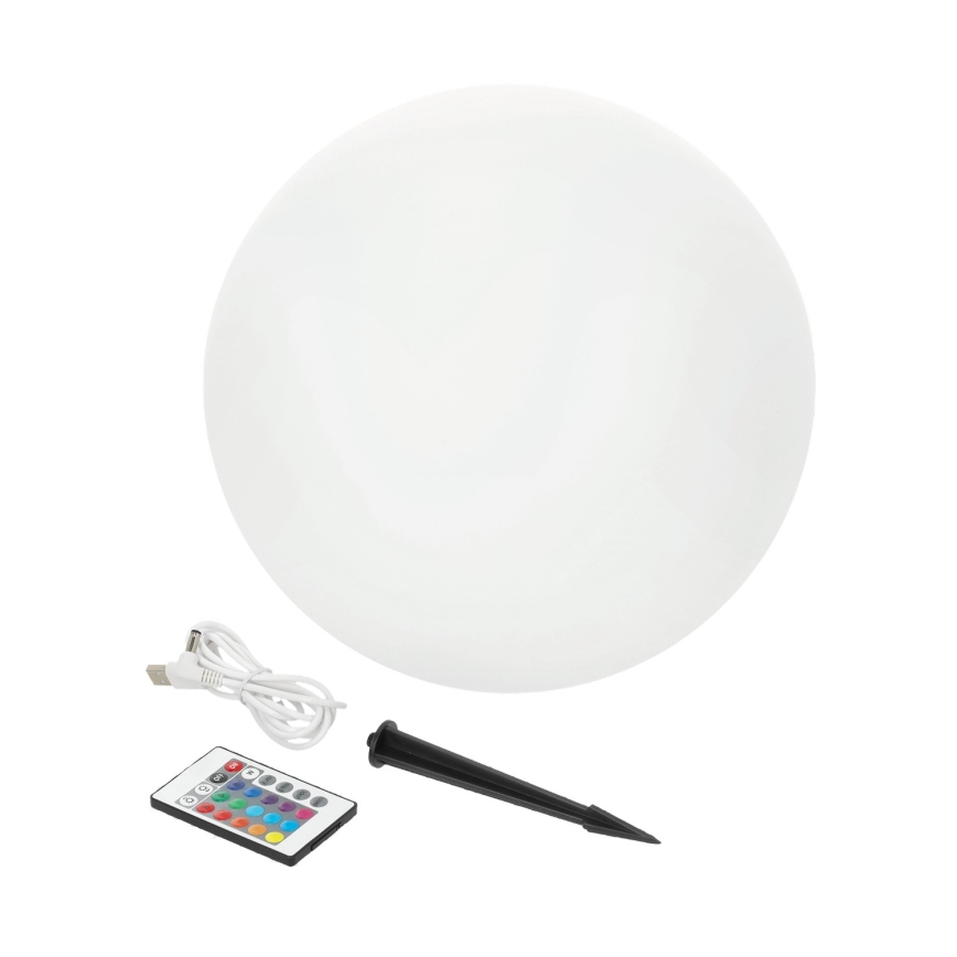 LED RGB Dimming ηλιακό φωτιστικό GARDEN BALL LED/5W/3,7V 3000K IP54 διάμετρος 40 cm + τηλεχειριστήριο