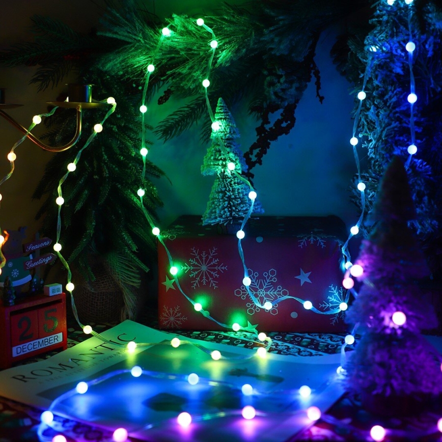 LED RGB Dimming Χριστουγεννιάτικα λαμπάκια κουρτίνα WIZARD 400xLED/USB 2x2m + τηλεχειριστήριο