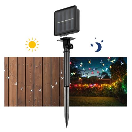 LED RGB Ηλιακή αλυσίδα 50xLED/0,12W/1,2V 1xAA IP44 600 mAh