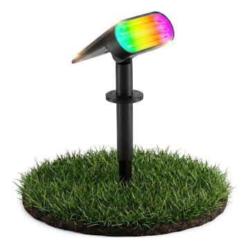LED RGB ηλιακή λάμπα 2 σε 1 LED/3,7V 1200 mAh IP54 μαύρη