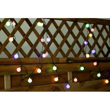 LED RGB Ηλιακή γιρλάντα PARTY 30xLED/1,2V 400 mAh 3,9 m IP44