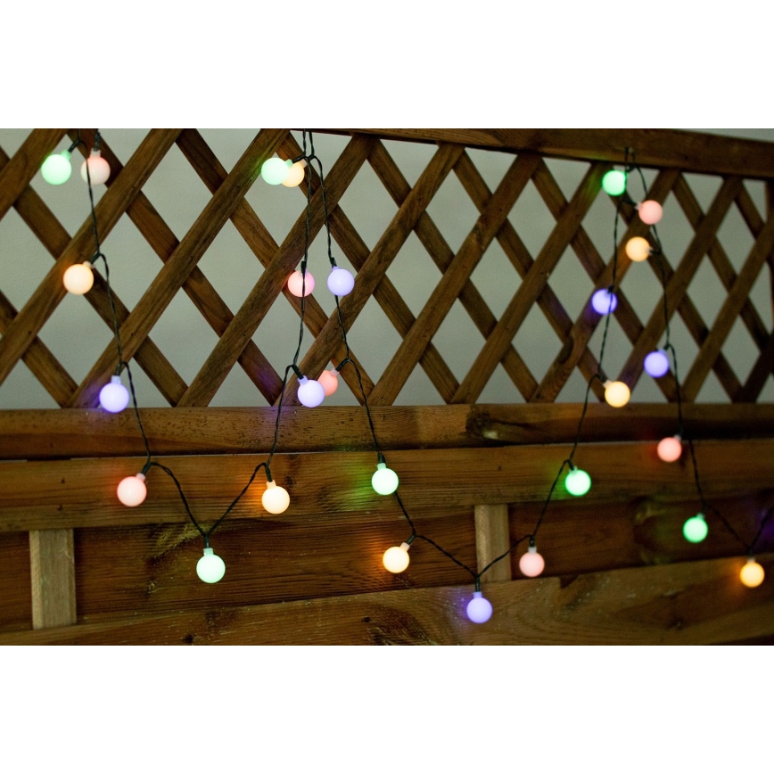 LED RGB Ηλιακή γιρλάντα PARTY 30xLED/1,2V 400 mAh 3,9 m IP44