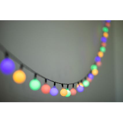 LED RGB Ηλιακή γιρλάντα PARTY 30xLED/1,2V 400 mAh 3,9 m IP44