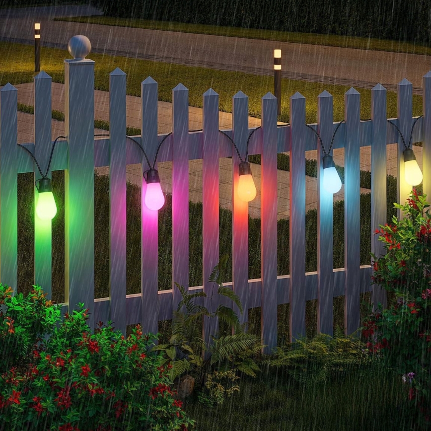 LED RGB ρυθμιζόμενη ηλιακή διακοσμητική αλυσίδα 15xLED/18 λειτουργίες USB 6 m IP44 μαύρη + τηλεχειριστήριο