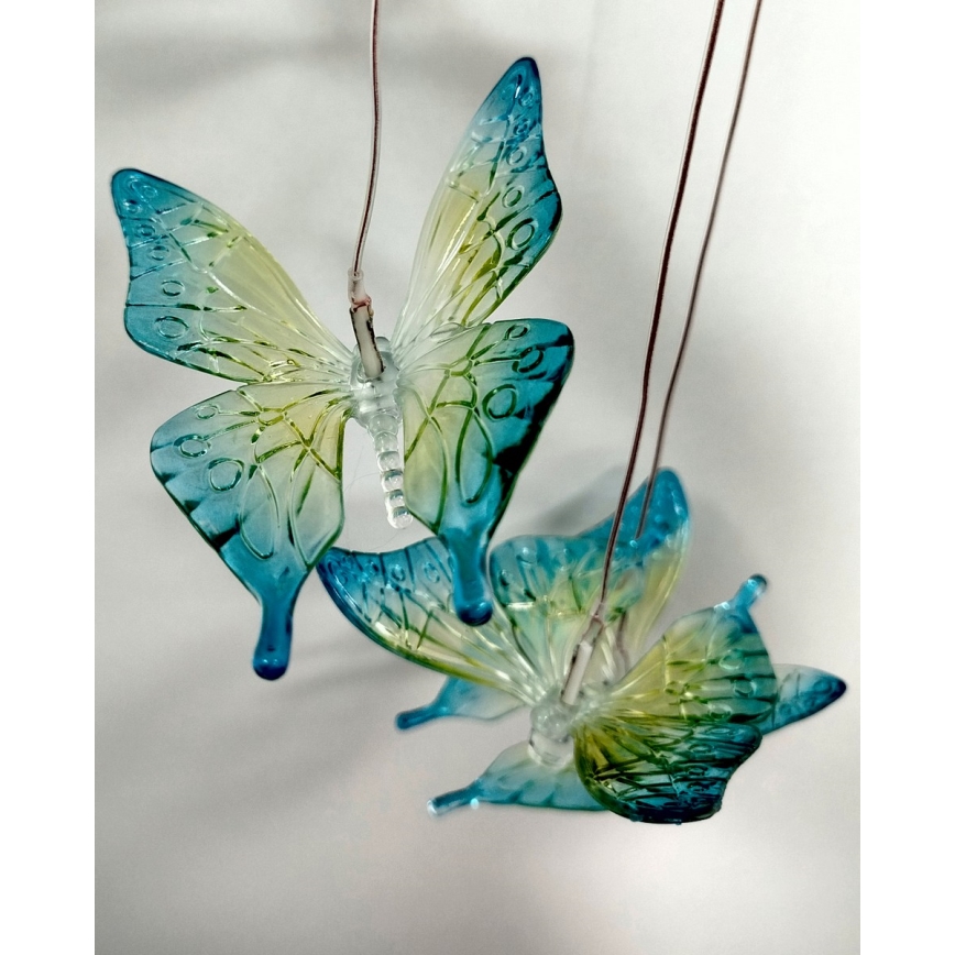 LED RGB ηλιακό φωτιστικό 6xLED/1,2V 300 mAh IP44 πεταλούδα