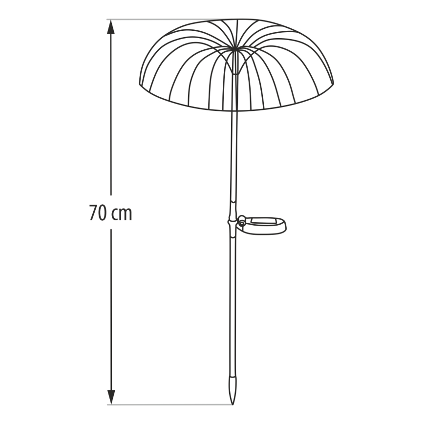 LED RGB ηλιακό φωτιστικό LED/1,2V 300 mAh IP44 μαύρο