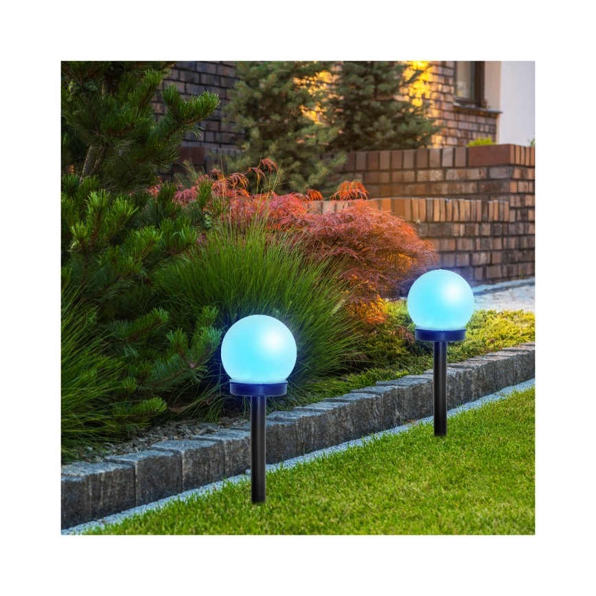 LED RGB ηλιακό φωτιστικό με αισθητήρα SPHERE LED/1,2V IP44 40 mAh Ø 10 cm