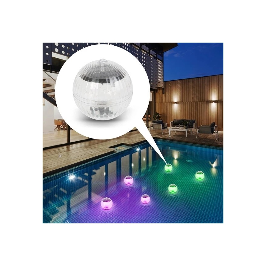LED RGB ηλιακό φωτιστικό για πισίνα με αισθητήρα λυκόφωτος LED/1,2V/600 mAh IP65