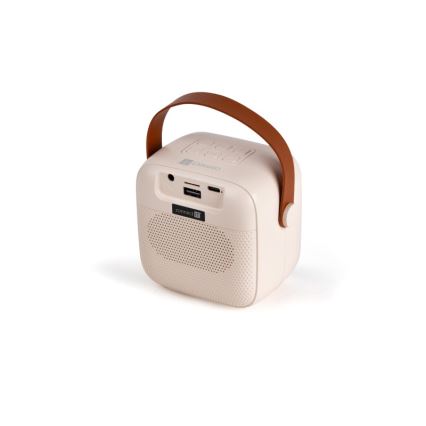 CONNECT IT CSP-1010-BG - LED RGB Ηχείο με ασύρματα μικρόφωνα 2Mic 5W/1200 mAh + 2x 400 mAh κρεμ/χρυσό