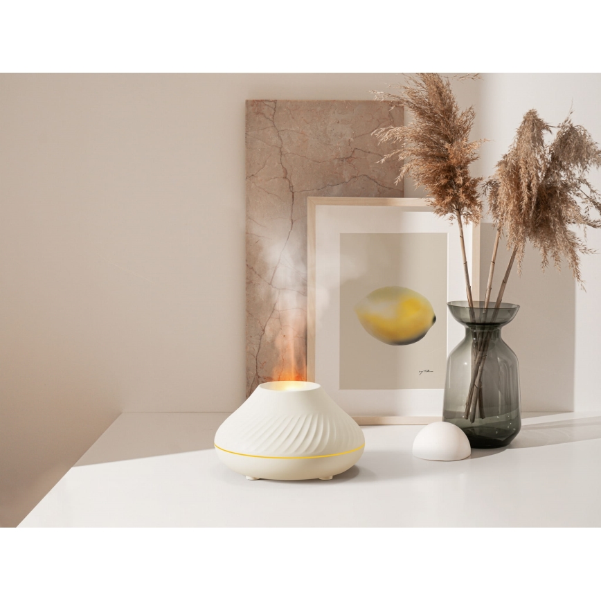 LED RGB Συσκευή αρωματοθεραπείας με εφέ φλόγας LED/6,5W/5V 130ml λευκό