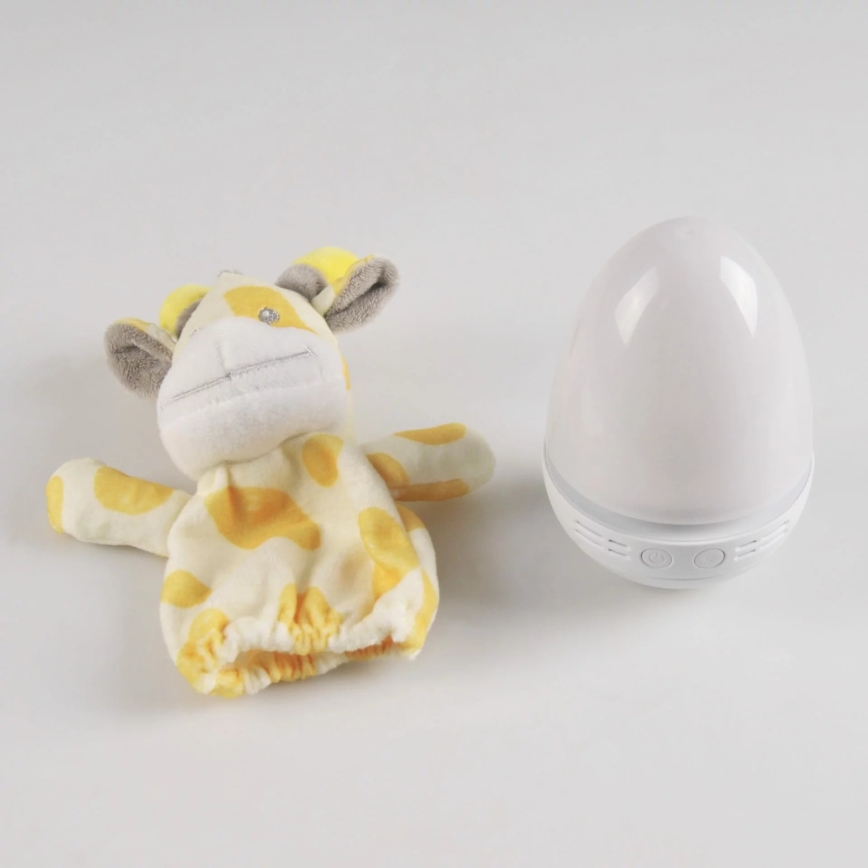 LED RGB Παιδικό νυχτερινό φωτιστικό με μελωδία 3xAAA/5V καμηλοπάρδαλη