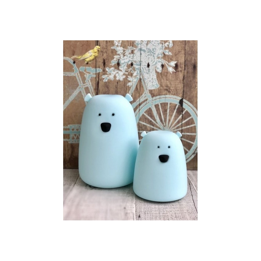 LED RGB Παιδικό επιτραπέζιο φωτιστικό αφής BEAR LED/0,8W/5V λευκό + USB