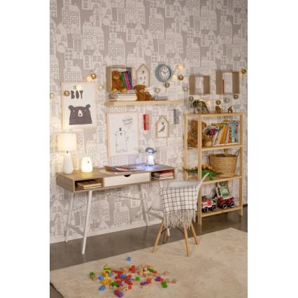 LED RGB Παιδικό επιτραπέζιο φωτιστικό αφής BEAR LED/0,8W/5V λευκό + USB