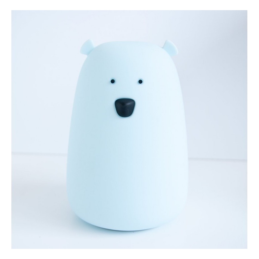 LED RGB Παιδικό επιτραπέζιο φωτιστικό αφής BEAR LED/0,8W/5V λευκό + USB