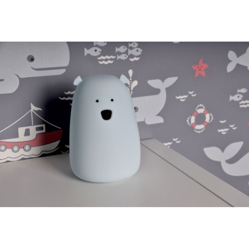 LED RGB Παιδικό επιτραπέζιο φωτιστικό αφής ΑΡΚΟΥΔΑΚΙ LED/0,8W/5V μπλε