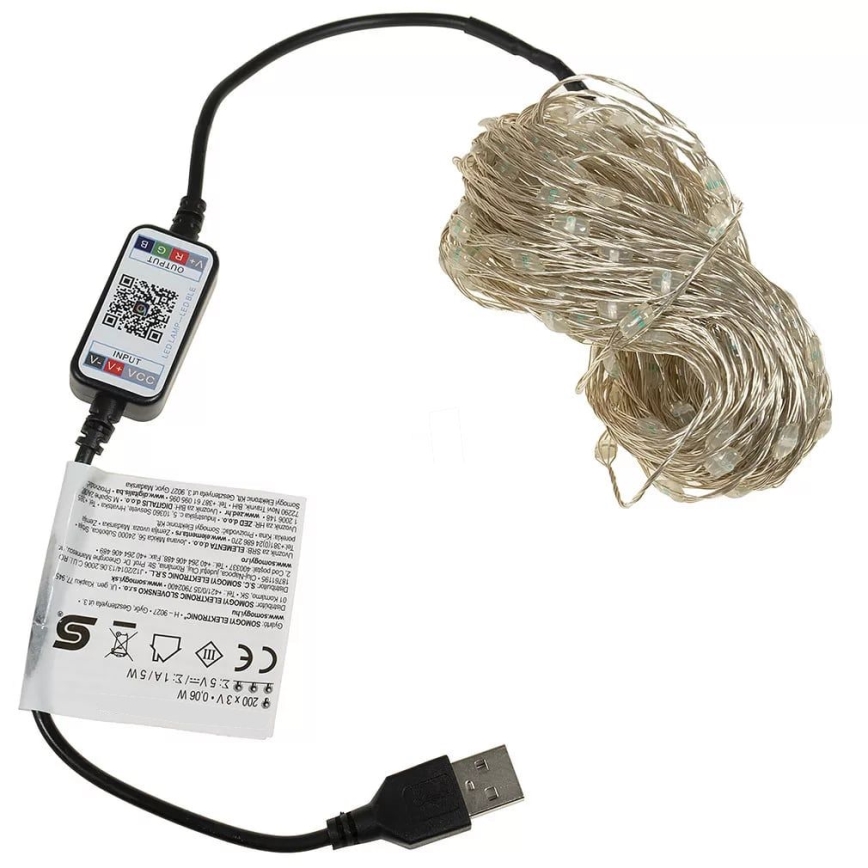 LED RGB ρυθμιζόμενη αλυσίδα 100 LED / 29 λειτουργίες / 10,4 m