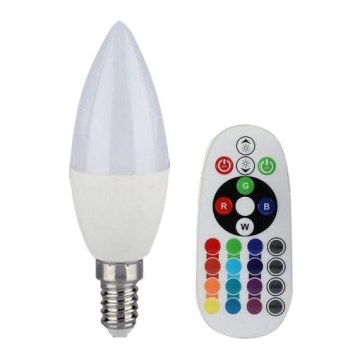LED RGB Ρυθμιζόμενη λάμπα E14/3,5W/230V 6400K + τηλεχειριστήριο