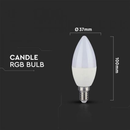 LED RGB Ρυθμιζόμενη λάμπα E14/3,5W/230V 6400K + τηλεχειριστήριο