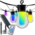 LED RGB ρυθμιζόμενη ηλιακή διακοσμητική αλυσίδα 15xLED/18 λειτουργίες USB 6 m IP44 μαύρη + τηλεχειριστήριο